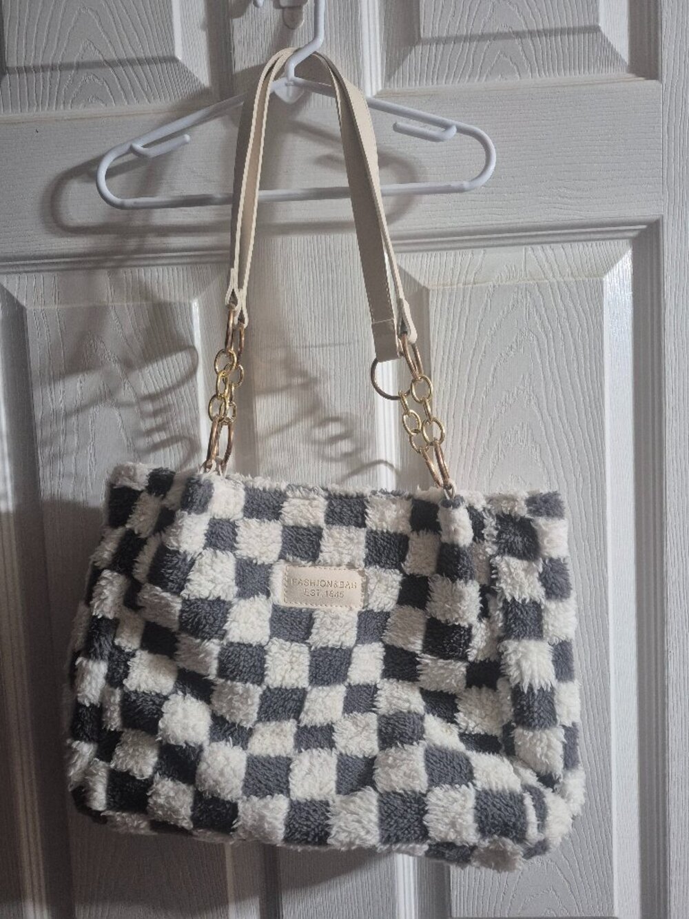 Fashion & Bag Checkered Sherpa Bag